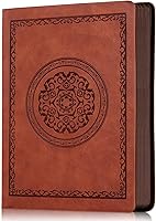Fetinar Vintage Leather Journal Notebook - 300 Lined Pages Softcover, 5.7x8.3 Inch Brown Journal for Women Men Writing Travel Office