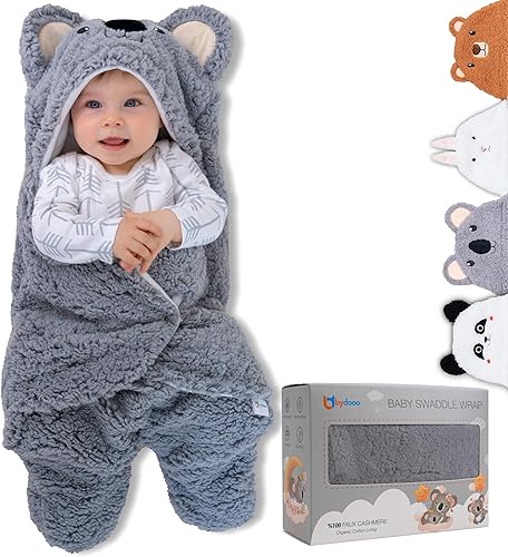 Manta para envolver al bebé, koala de 0 a 6 meses, linda felpa orgánica ultra suave, artículos imprescindibles para bebés, niñas y niños, ropa