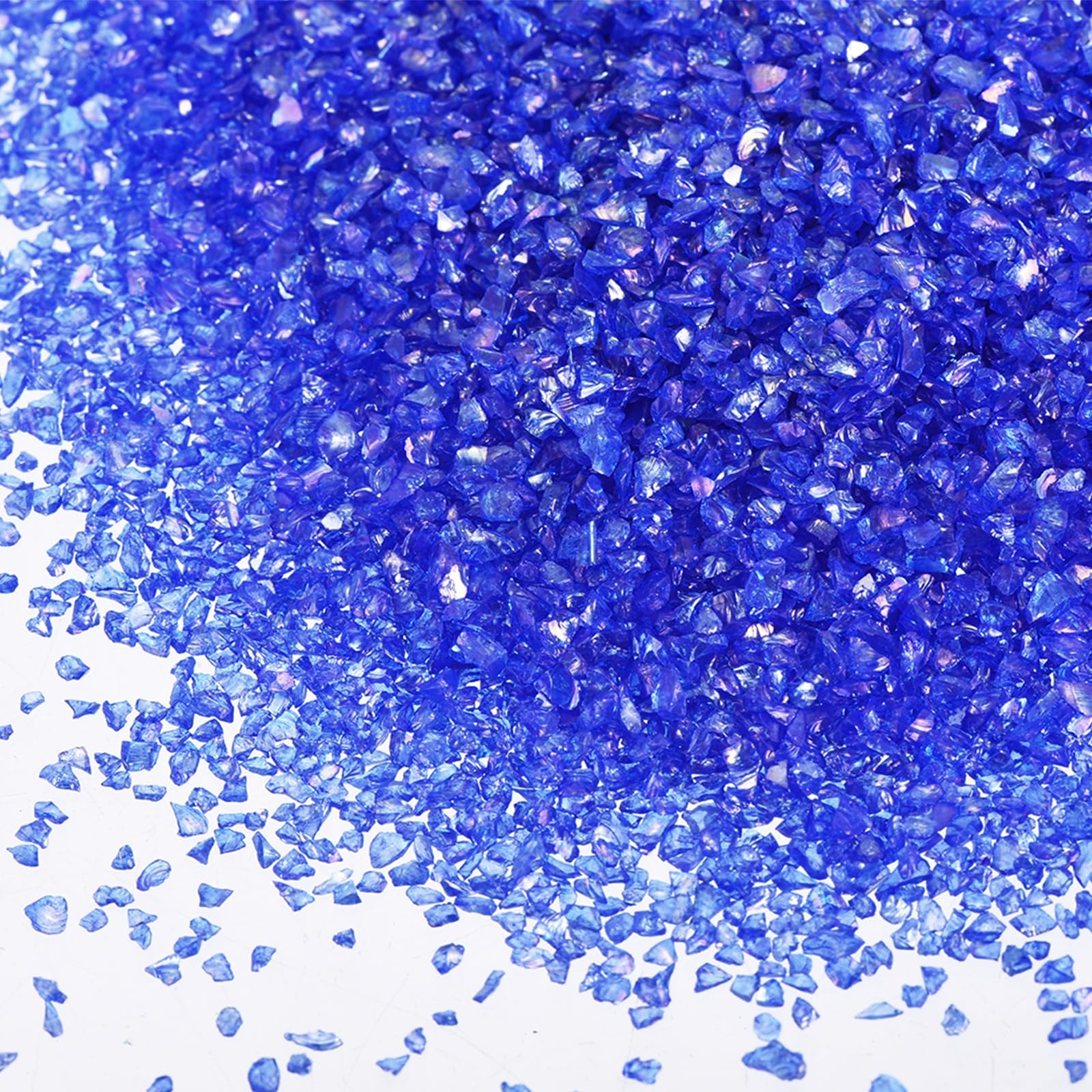 sourcing map 3 Pcs Crushed Glass for Resin Art, 50g Irregular Metallic Chunky Chips Small Broken Crushed Glass Glitter Pieces for Crafts DIY Vase Filler Jewelry Making Decor, Dark Blue