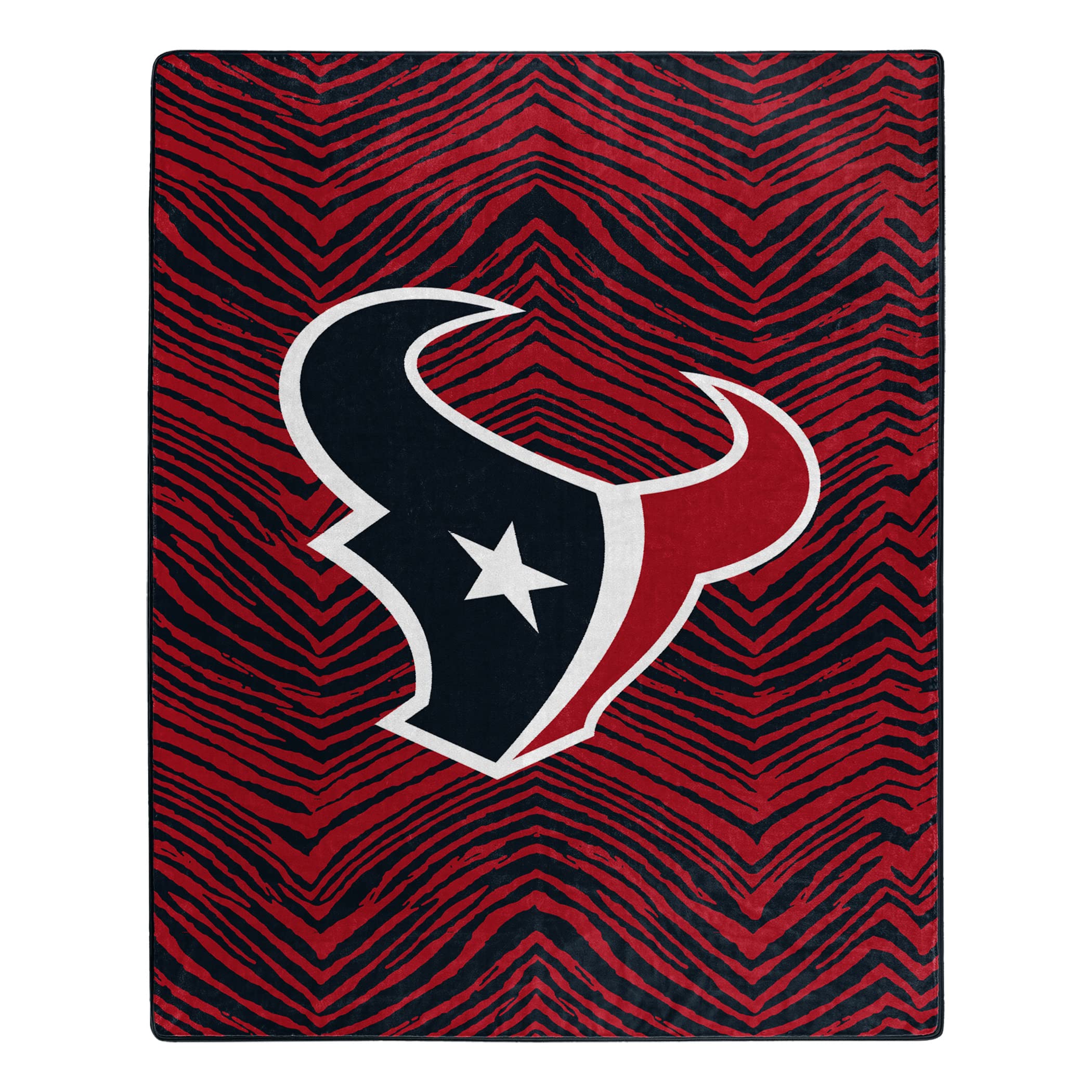 Zubaz by Northwest NFL Zubified Raschel Throw Blanket 50 X 60, Houston Texans