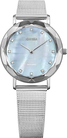 JOWISSA 5.671.M Womens Silver Wristwatch, blue, Bracelet Type
