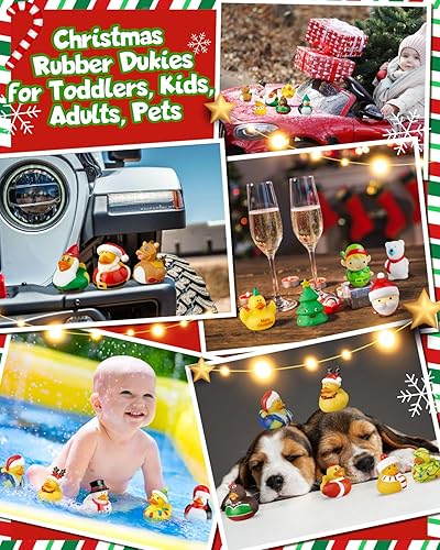 Miniatura 4 de Calendario de Adviento de pato de goma 2023, juguetes de baño de patos de Navidad, calendario de Adviento para niños, patito de goma para patitos