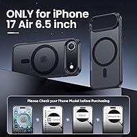 Vista 2 de Funda Magnética para iPhone Air Compatible con MagSafe Resistente a Caídas de 16 Pies Cubierta Trasera con Sensación de Piel Mate a Prueba de Golpes