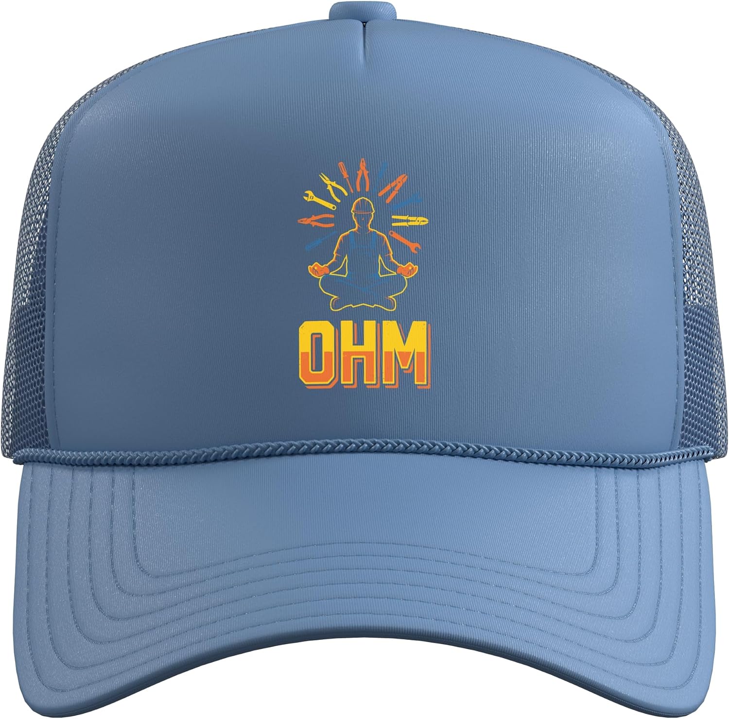 Ohm Electrician Electrical Worker Tools Meditation Funny Tee Trucker Hat with Adjustable Mesh Back image 2