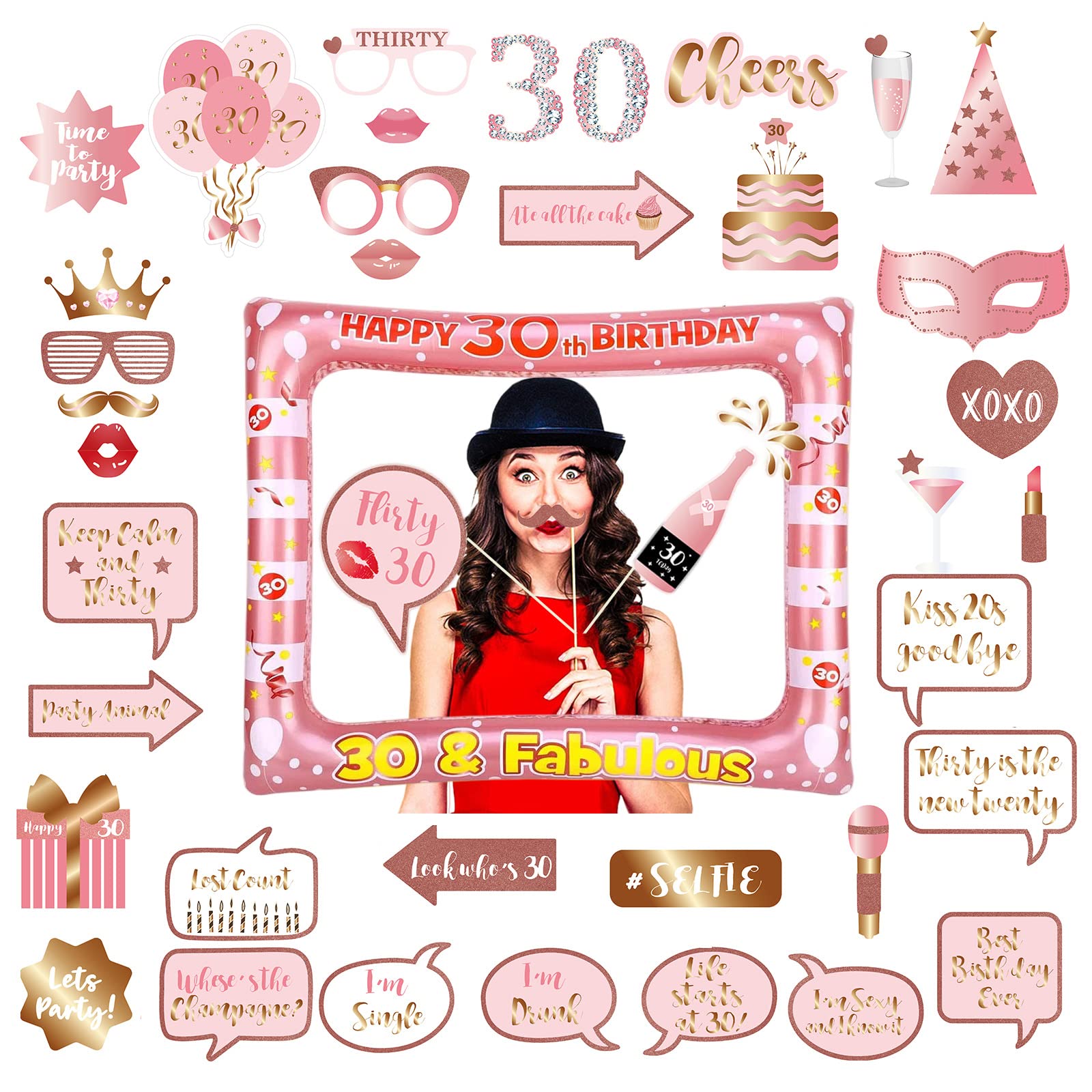 Set di 16 accessori per feste di compleanno, set di articoli per feste di compleanno, set