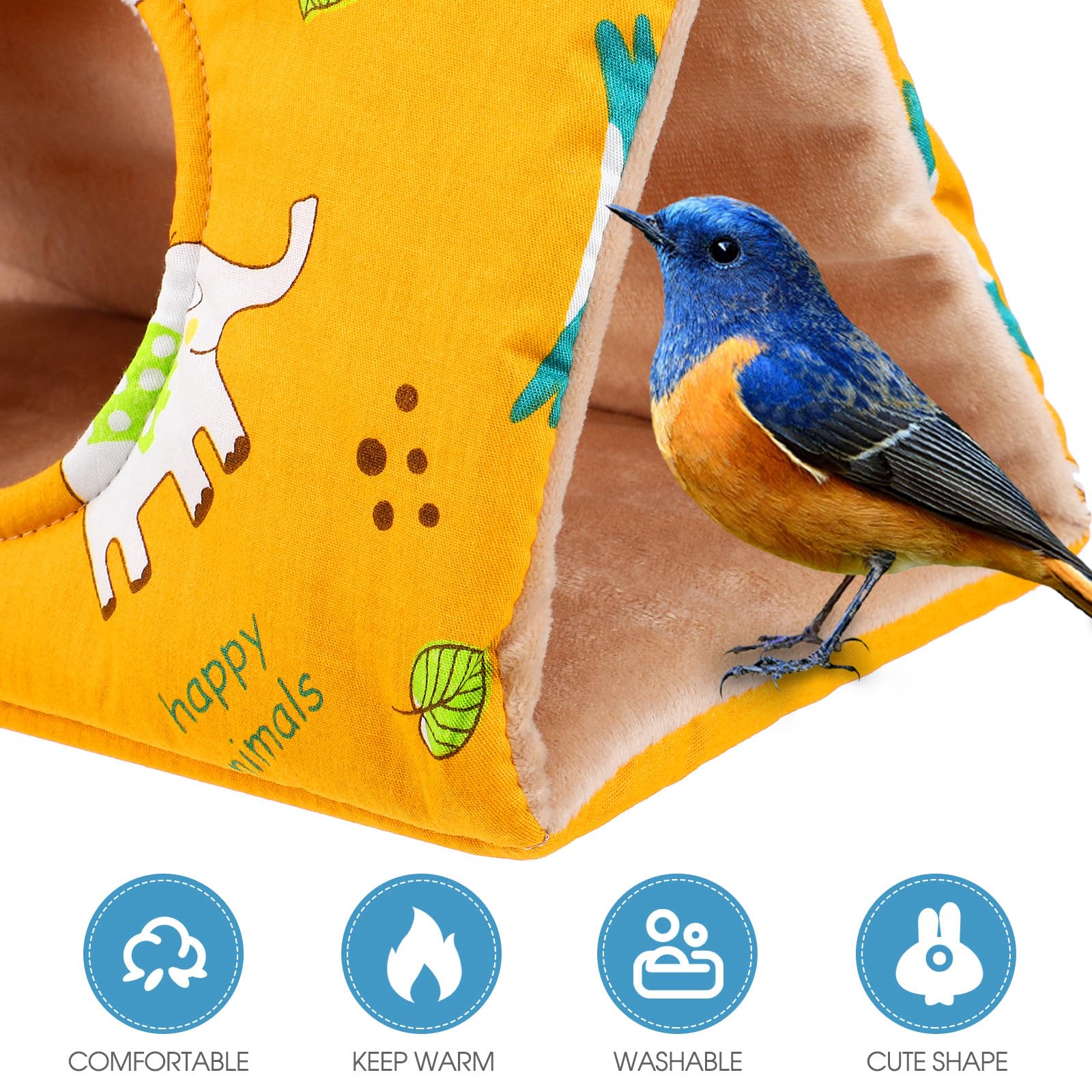 TOYANDONA 2 Nidos Colgantes para Pájaros Cálidos de Algodón y Acrílico Entrada Redonda para Loros y Alondras, Ideales para Descanso en Jaulas