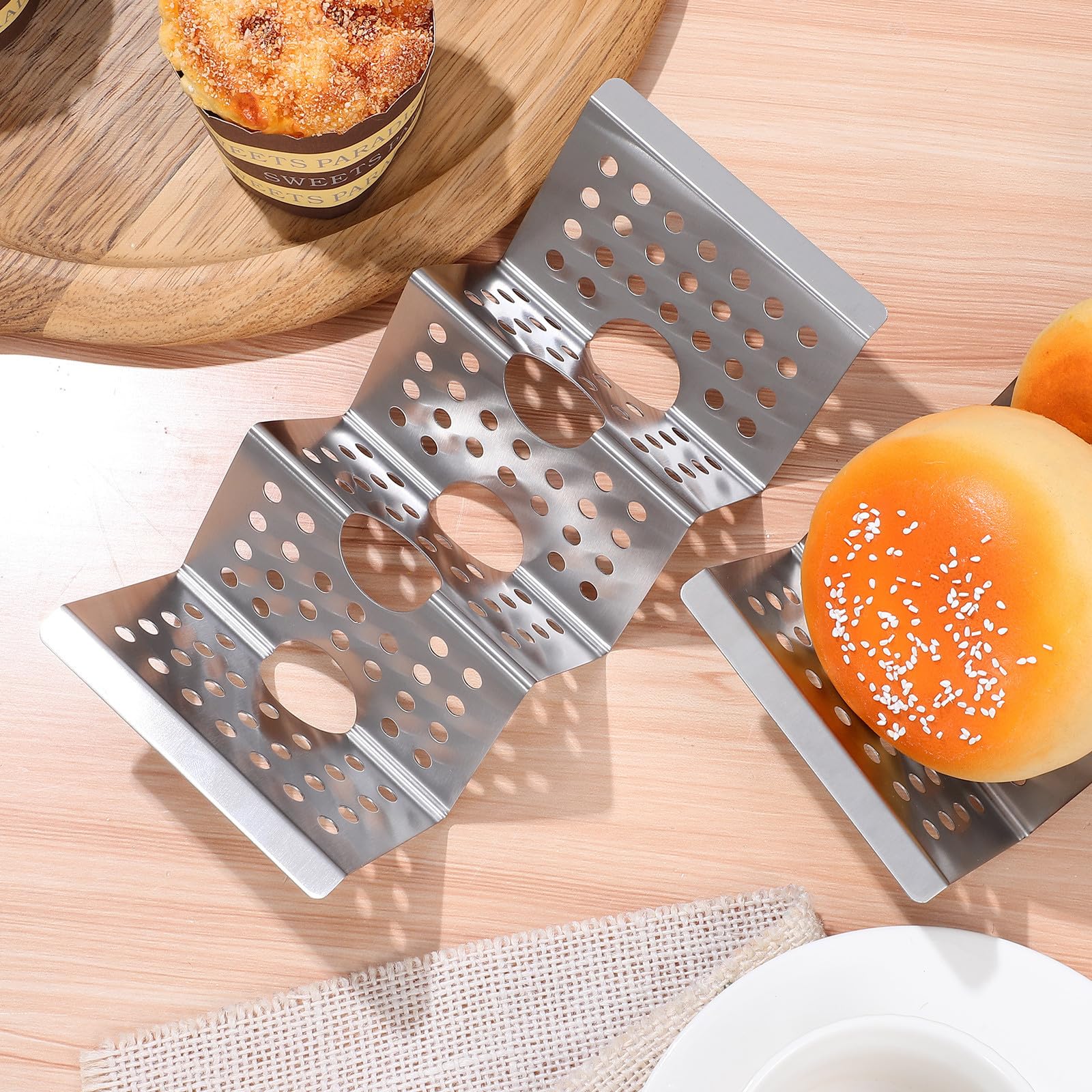 TOYANDONA 8 Piezas Soporte para Tacos de Acero Inoxidable Soporte