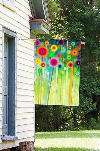 Miniatura 3 de ShineSnow Bandera abstracta de acuarela de primavera con flores verdes de temporada, pintura artística para casa, 28 x 40 pulgadas, poliéster de