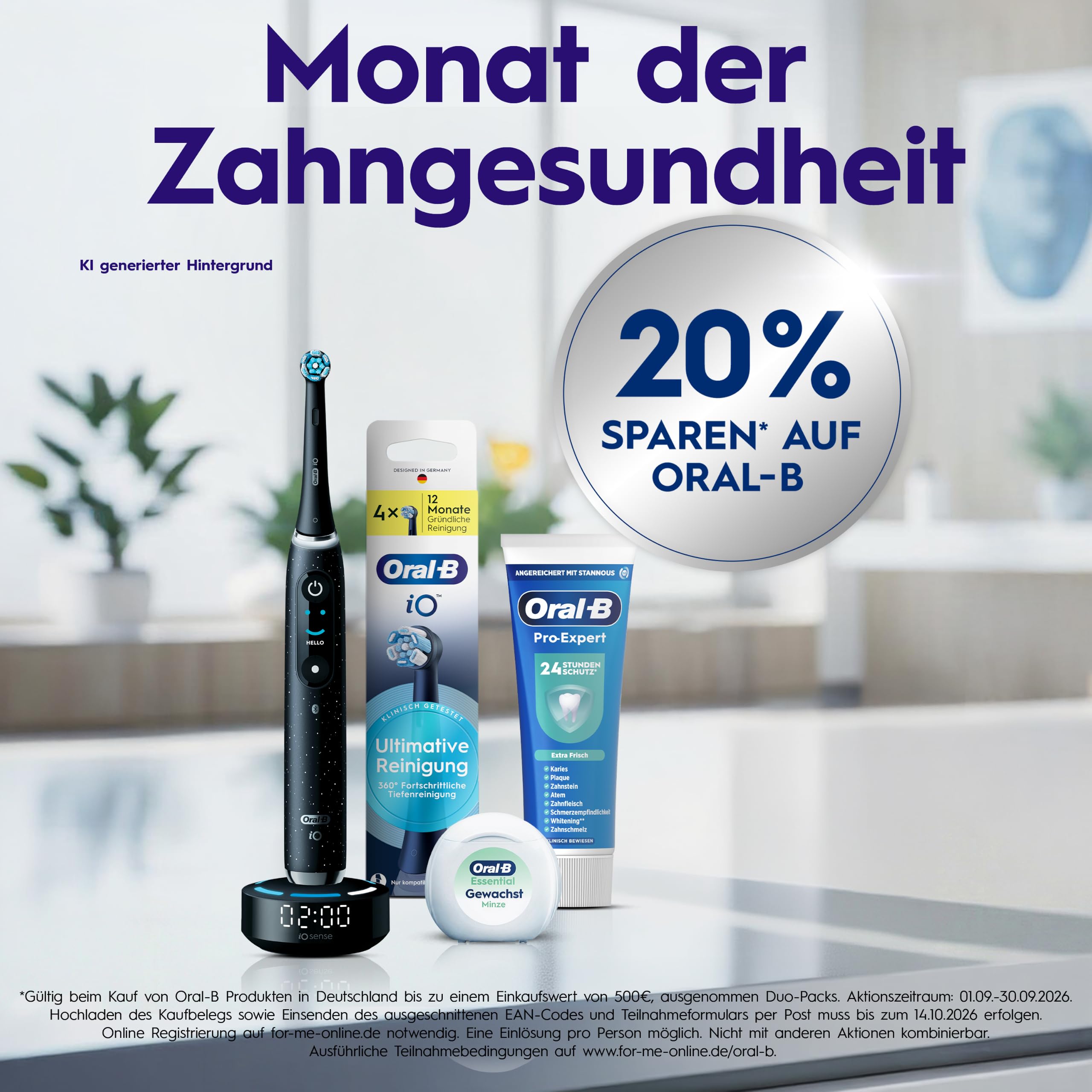Oral-B iO Aufsteckbürsten Ultimative Reinigung, Schwarz, 6 Stück