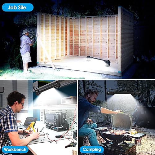 Miniatura 6 de Luz de trabajo, 2500 lm ultra brillante, luces LED de trabajo recargables de 5200 mAh, barra de luz de trabajo magnética debajo del capó con