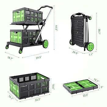 Vibemo Foldable Shopping Cart, 8-in-1 200 lbs Multi