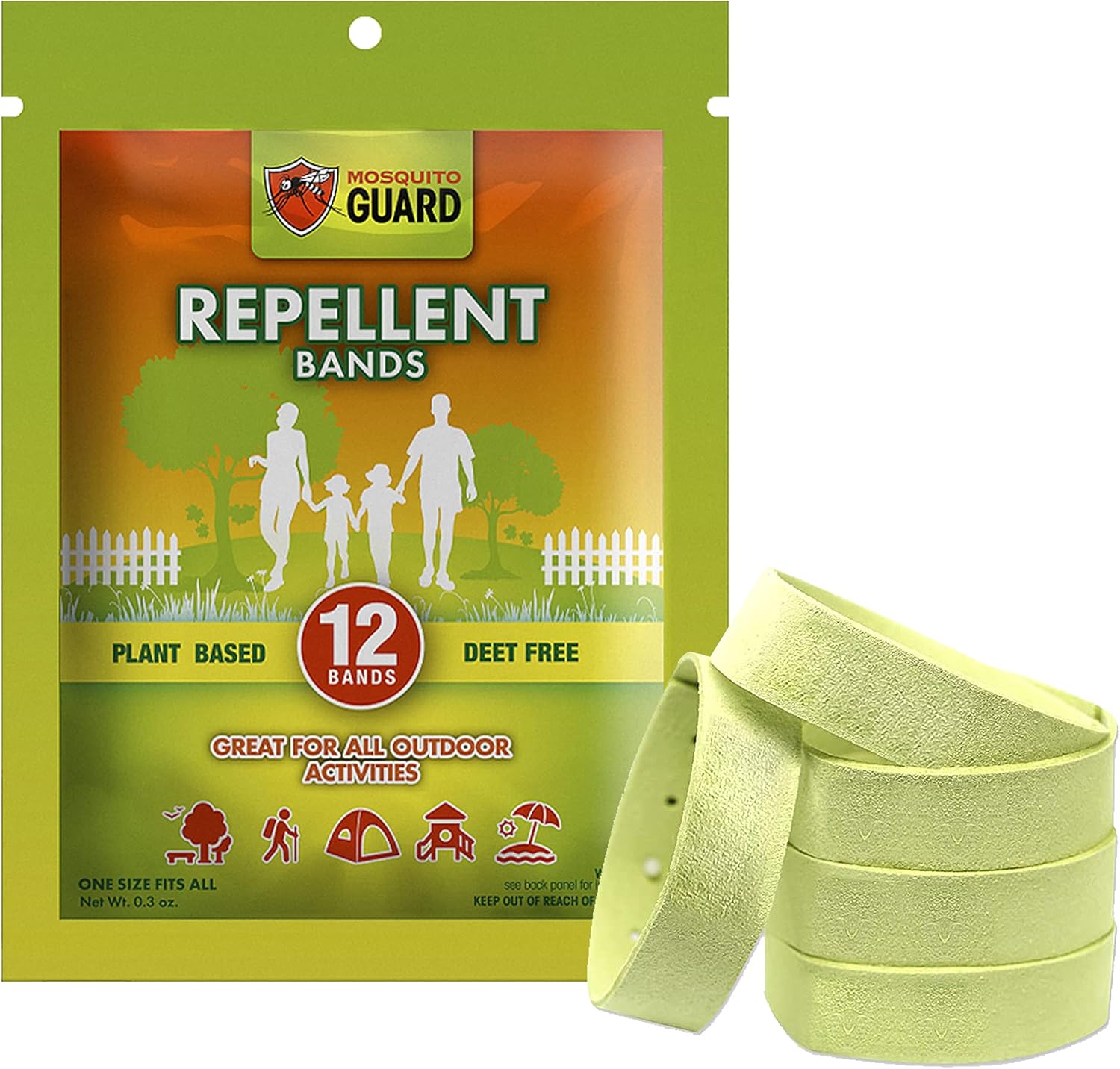 Mosquito Guard Repellent Bands / Bracelets (12 Pack) Made with Natural