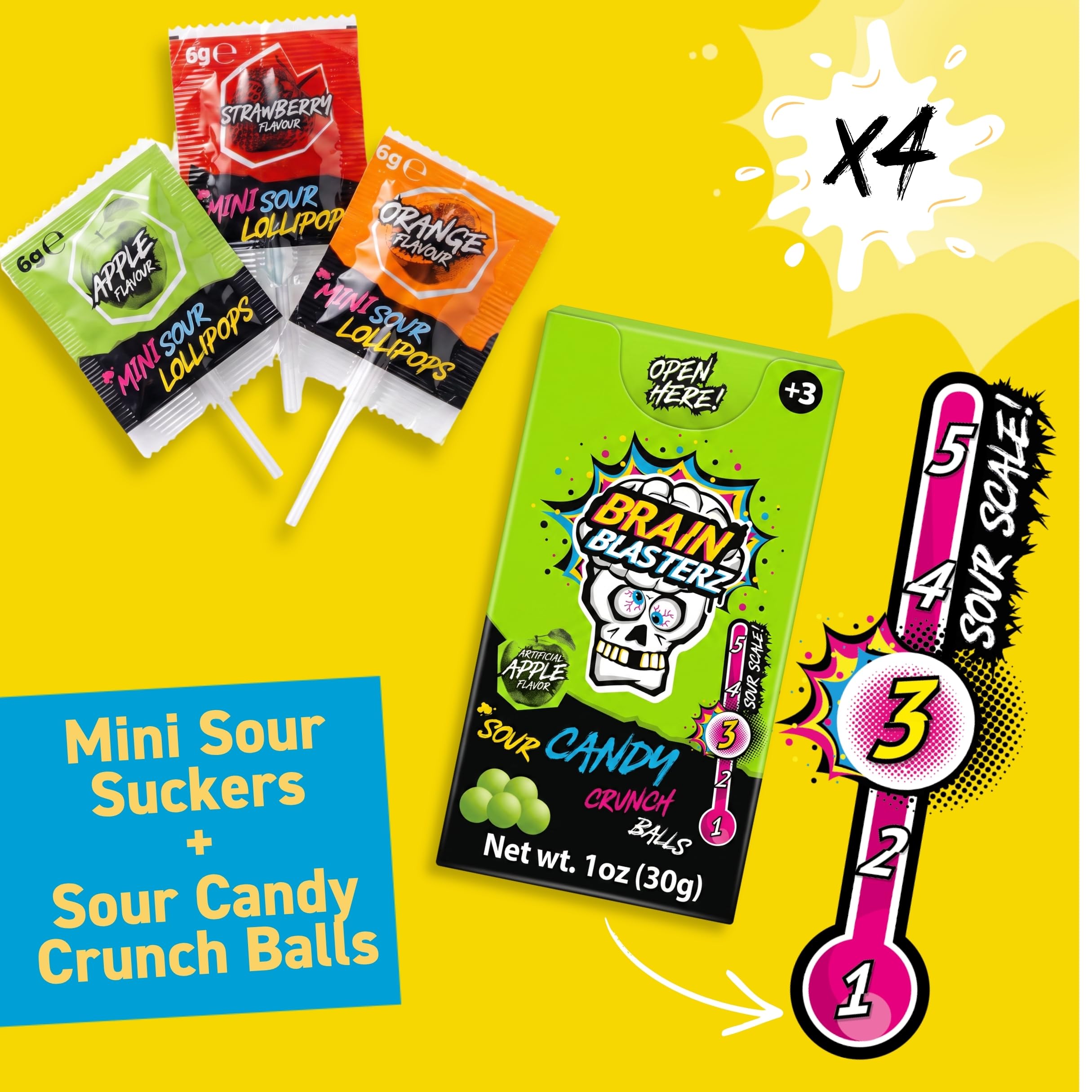 Amazon.com : Brain Blasterz Super Sour Candy Variety Pack - 15 Pc