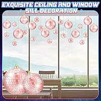 Vista 2 de 50 bolas de discoteca reflectantes, decoración de bola de discoteca colgante, adorno de bola de discoteca de diferentes tamaños, bola de espejo