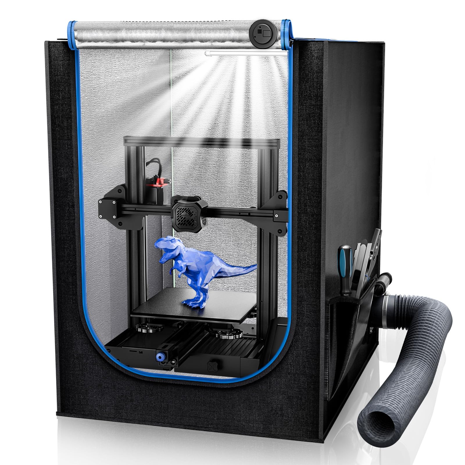 YOOPAI Caisson Imprimante 3D avec Fente pour Lumière, Thermo Hygromètre, Kit de Ventilation pour ANYCUBIC Kobra 3/2 Neo/2 Pro, Creality Ender 3/Ender 3 Pro/Ender 3 V2/Ender 3 S1/Neo