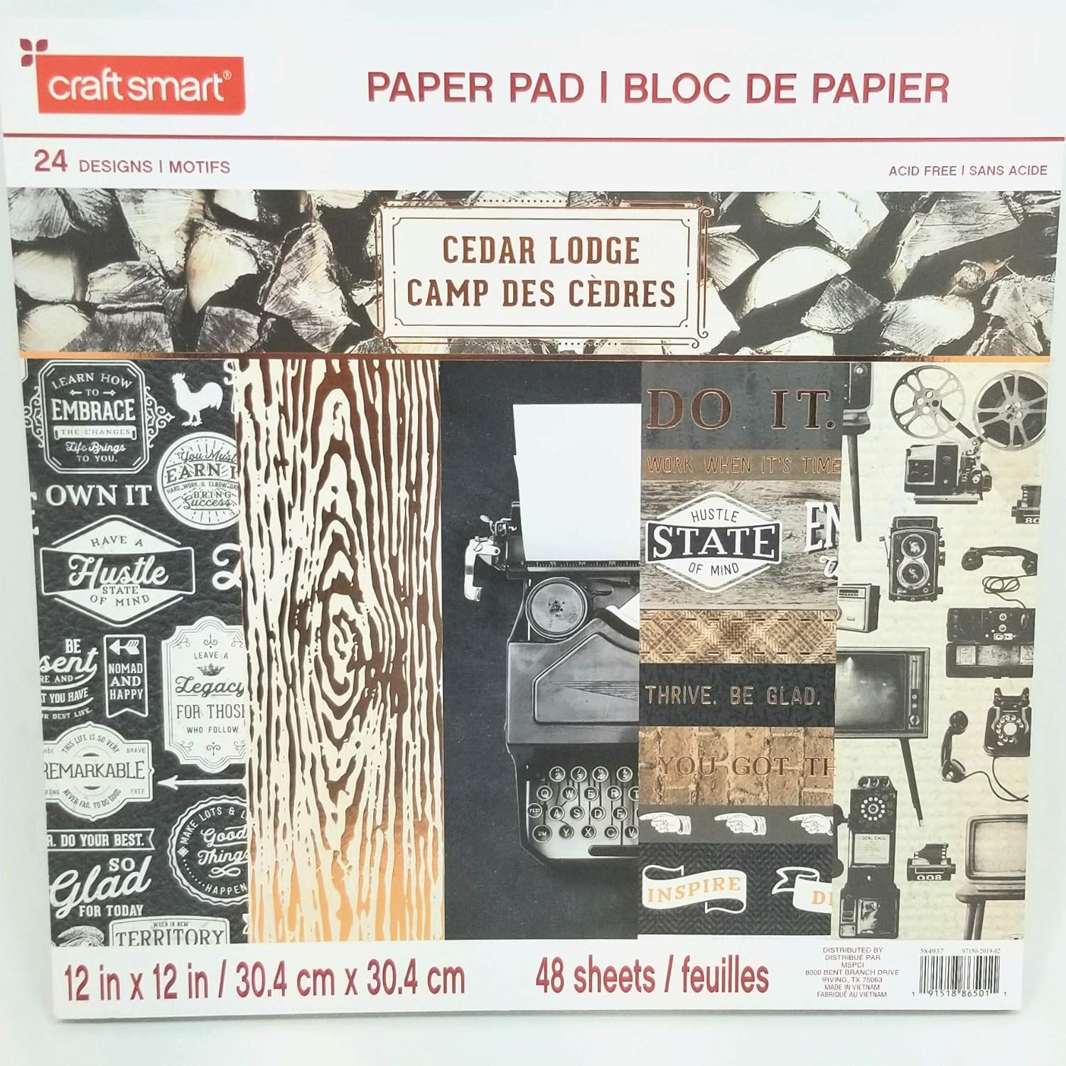 Cedar Lodge by Craft Smart 12" x 12" Cardstock Paper Pad 48 Single Sided Sheets Acid Free