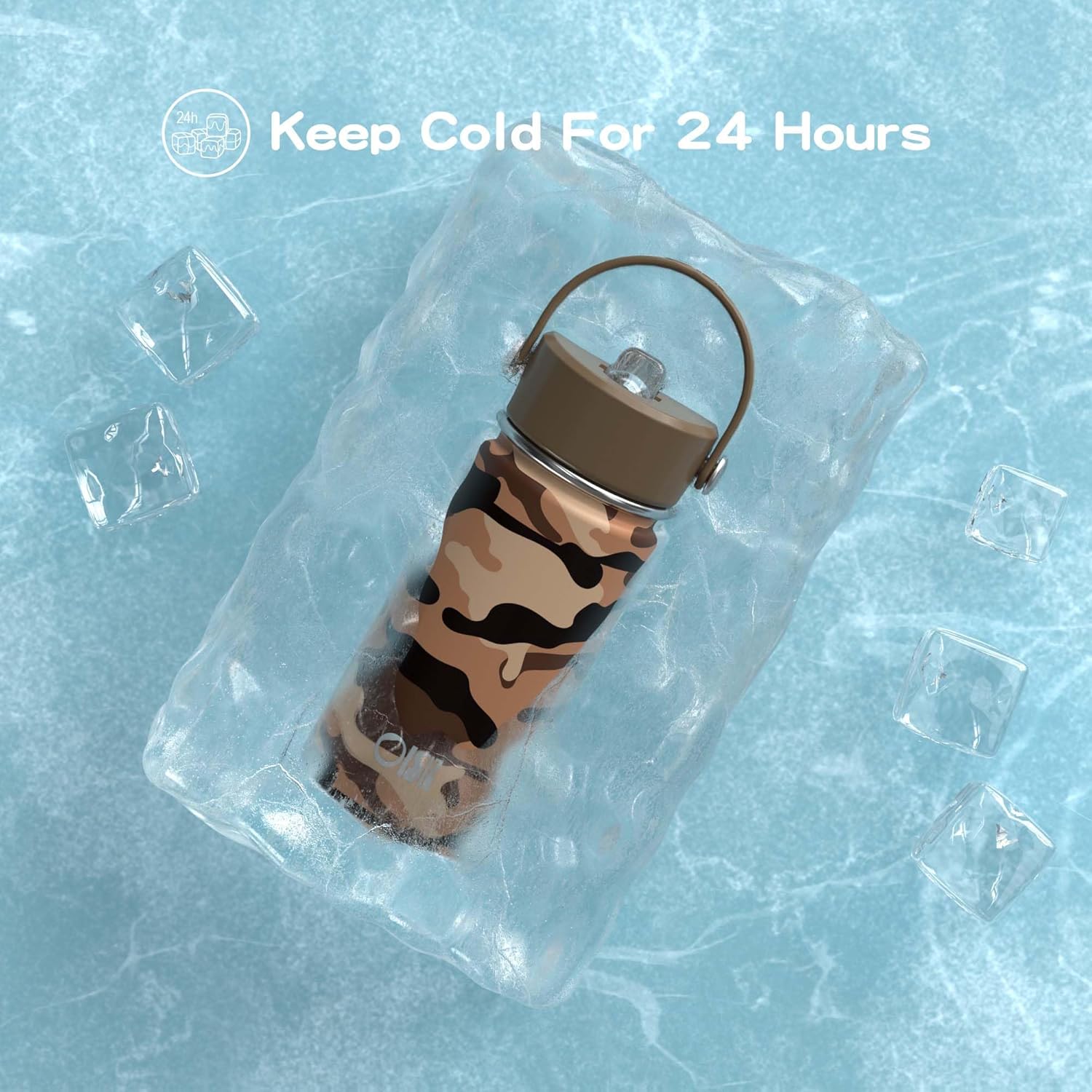 OISIZ Kids Water Bottle with Straw Lid 14oz, Vacuum Insulated 316 Stainless Steel Water Bottles for Kids for School, Leakproof Water Bottle, BPA Free and Keep Cold for 24 Hours - Image 5