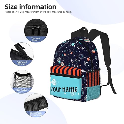 Miniatura 5 de J&SBGFT Mochila personalizada para niños y niñas, mochila personalizada con nombre, mochila escolar para niños, bonita mochila escolar, 06-Space,