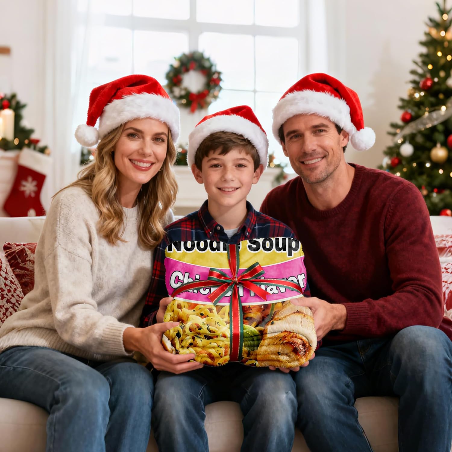 Ramen Noodle Soup Chicken Flavor Blanket - Ultra Soft & Plush Warm & Cozy Flannel Blanket for Couch Sofa Bed - Funny Instant Noodle Gifts for Ramen Lovers - 60"x80"-Adults/Twin Size