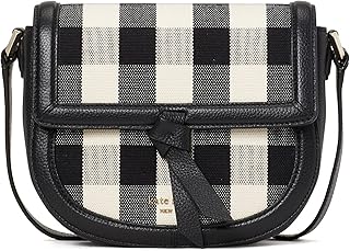 Kate Spade New York Knott Gingham - Bolsa de sillín (tamaño mediano)