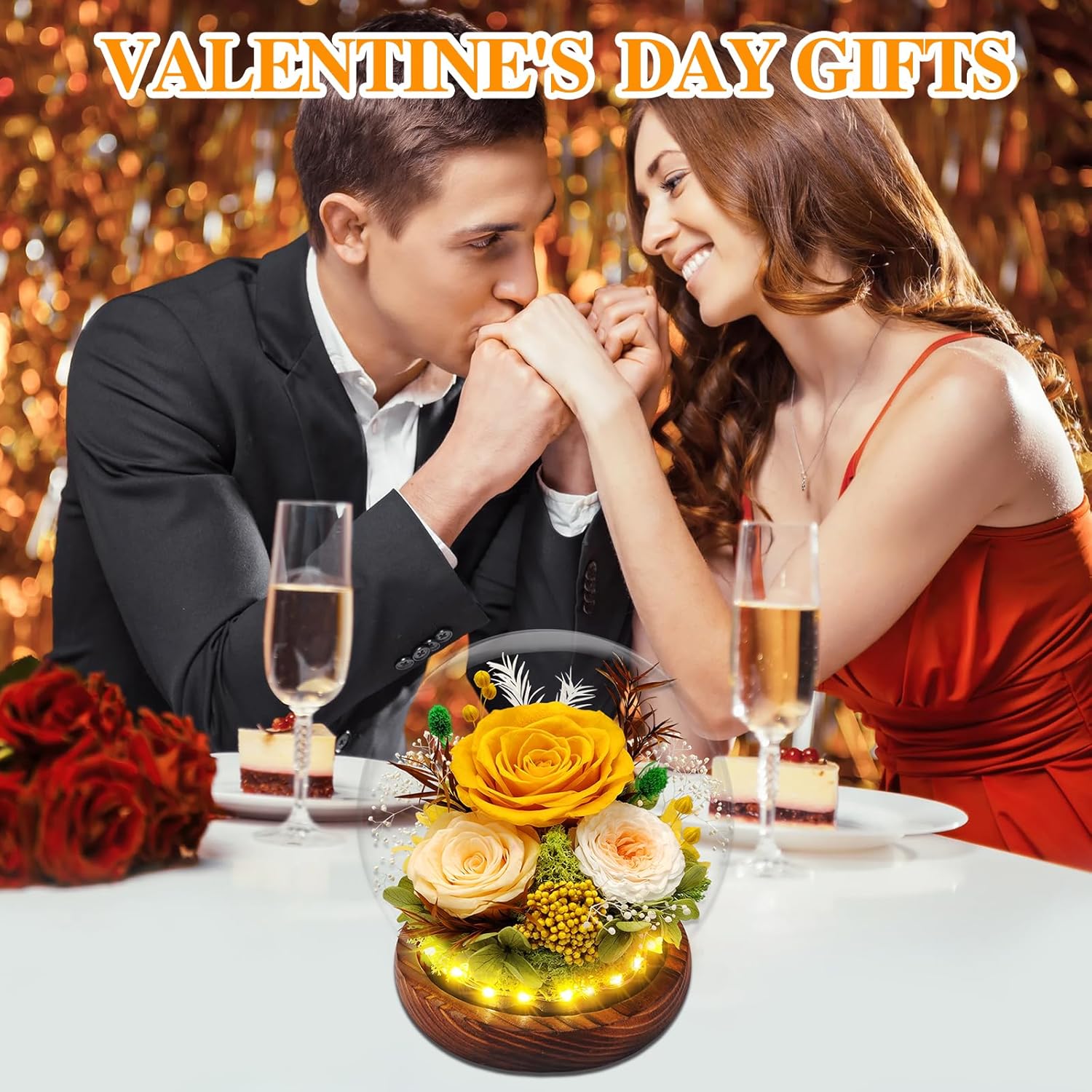 Preserved Rose Forever Flowers in Glass Dome Gifts for Women, Long-Lasting Real Flowers, Eternal Rose Birthday Gifts for Mom Valentines Day Anniversary for Wife Girlfriend - Image 7