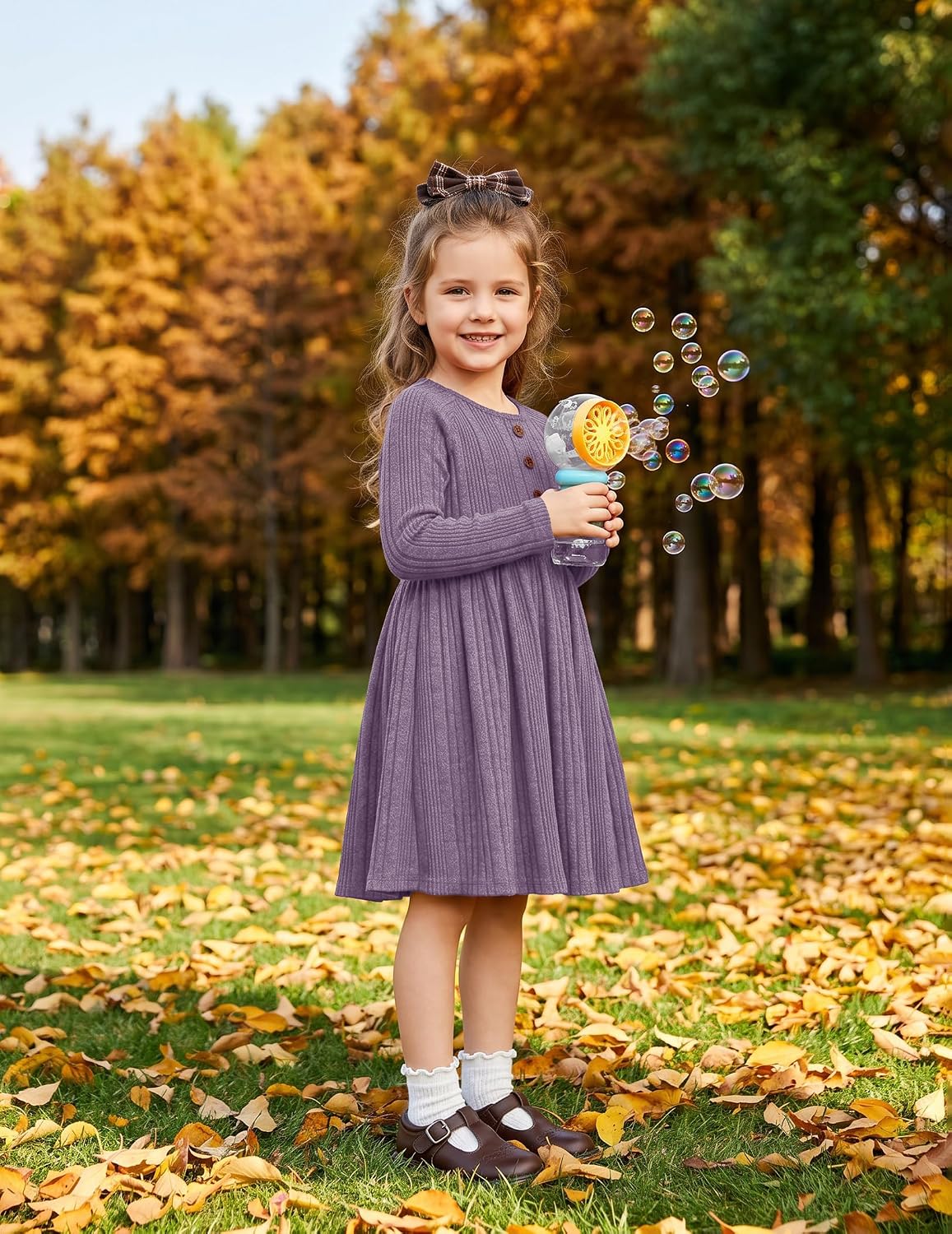 Arshiner Toddler Girls Sweater Long Sleeve Knit Fall Winter Dresses