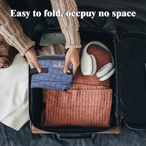 Miniatura 25 de HiCaptain Caja de arena portátil para gatos, caja de arena de viaje para gatos con tapa y asa, transportador de arena plegable portátil estándar