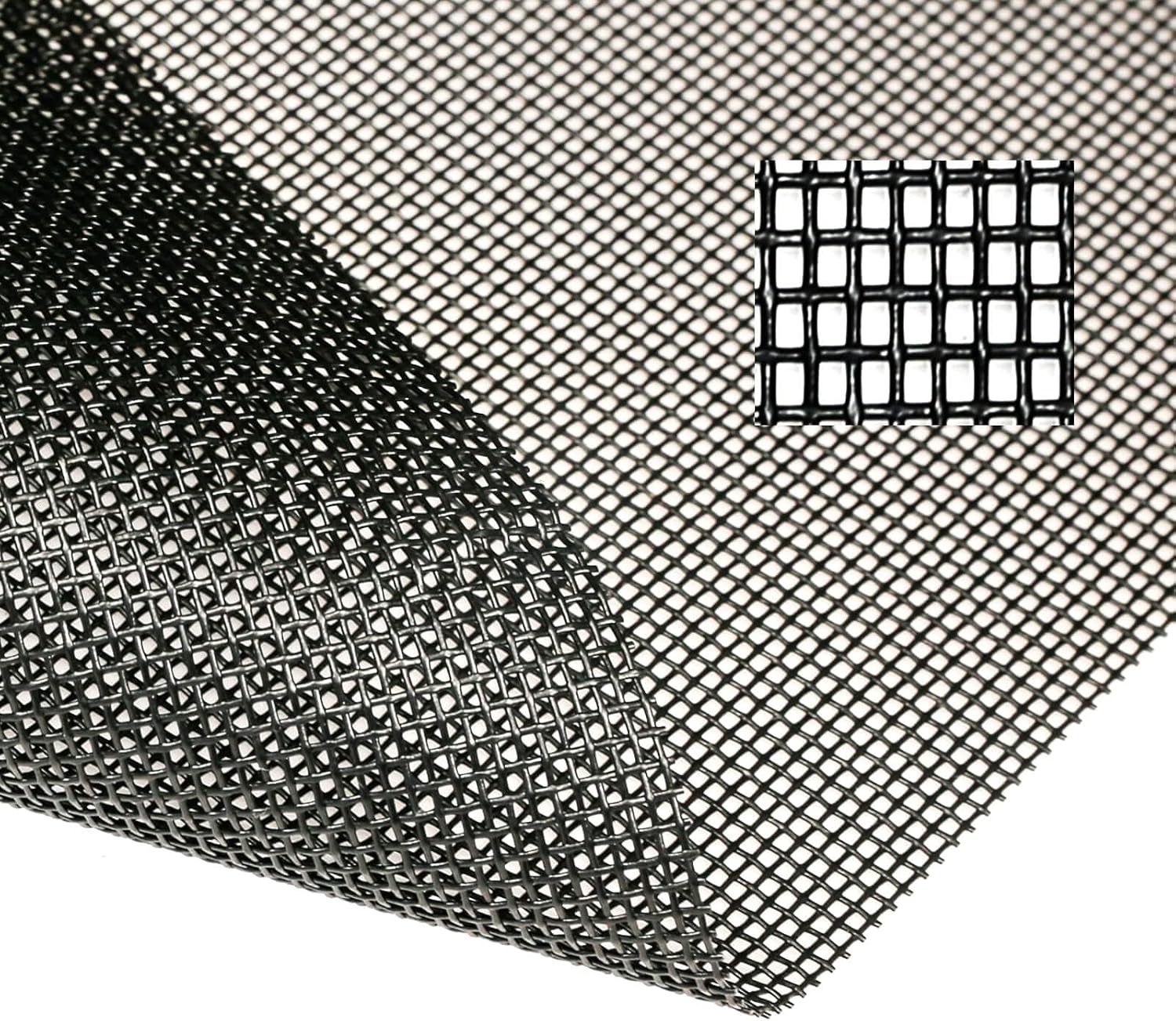 Pet Proof Window Screen Replacement Kit, 48“ x 100" Upgraded Thicken Charcoal Fiberglass Mesh for Sliding Pet Screen Door Repair Kit - Screen Door Protector for Dogs patio screen mesh