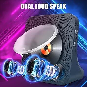 Portable CD Player for Home with Speakers - Bluetooth Desktop CD Player Built-in HiFi Speakers, Personal CD Player with Aux Input, Home Audio CD Players with Remote