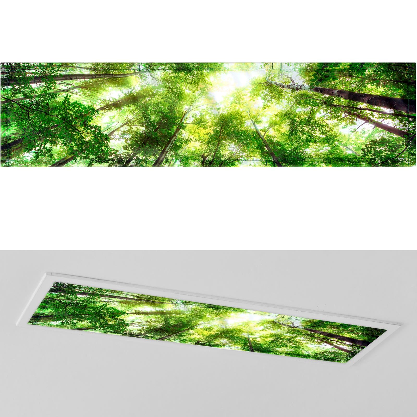 Wowangce 1 Pc 1 x 4 Feet Fluorescent Covers for Ceiling Lights Magnetic Ceiling Light Cover with 8 Magnets for School Classroom Home Office Drop Lamp Decor (Forest) โ image 1