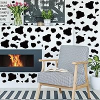 Vista 3 de Calcomanías de pared con estampado de vaca para dormitorio, removibles y modernas, calcomanías de pared para baño, sala de estar, guardería