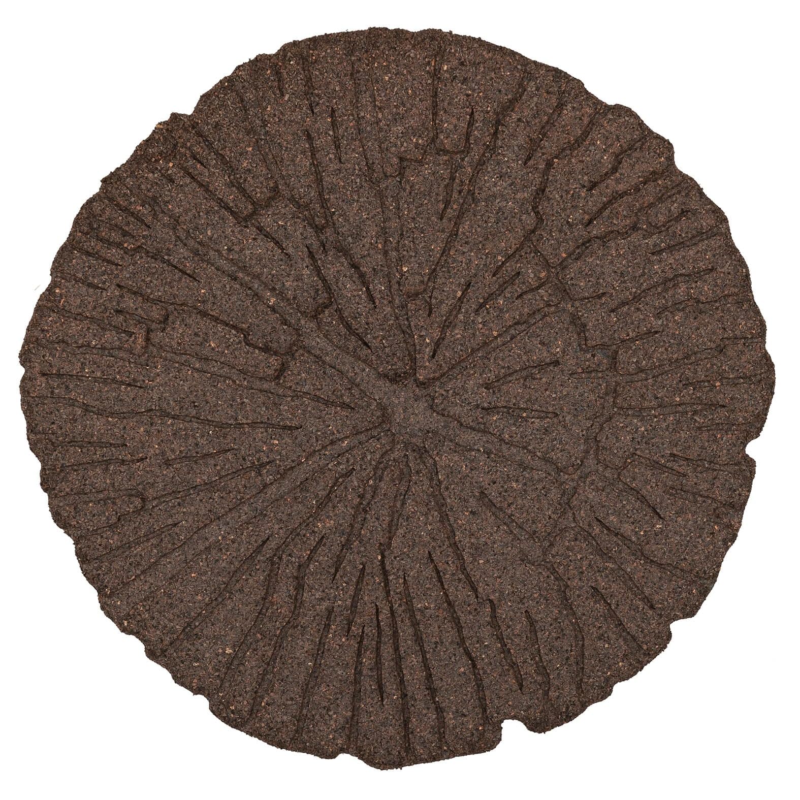 IHANA Garden Stepping Stone Brwon Log Effect Eco Friendly Recycled Rubber Dia 46cm (Brown pack of 1)
