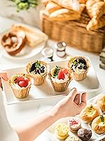 Vista 9 de YHOSSEUN Bandeja Grande de 3 Niveles con Soporte para Servir, Platos para Servir para Entretenimiento, Bandeja de Servir Escalonada para el Día