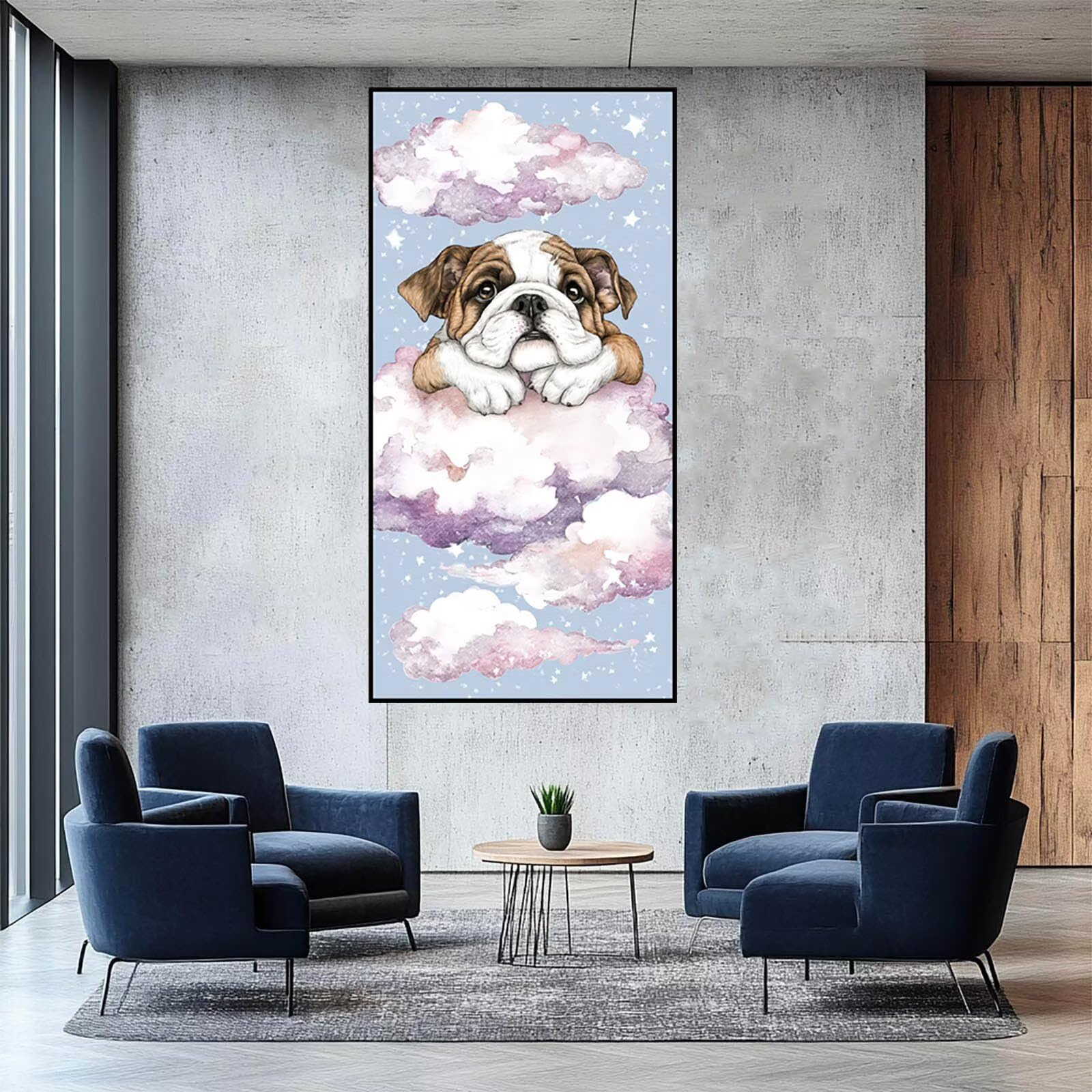 Diamentowe malowanie dla dorosłych 180 x 90 cm, 5D DIY diamentowe malowanie pies, zestaw do rysowania diamentów chmura ścieg krzyżykowy rzemiosło dla dorosłych, diamentowe malowanie na ścianę sztuka