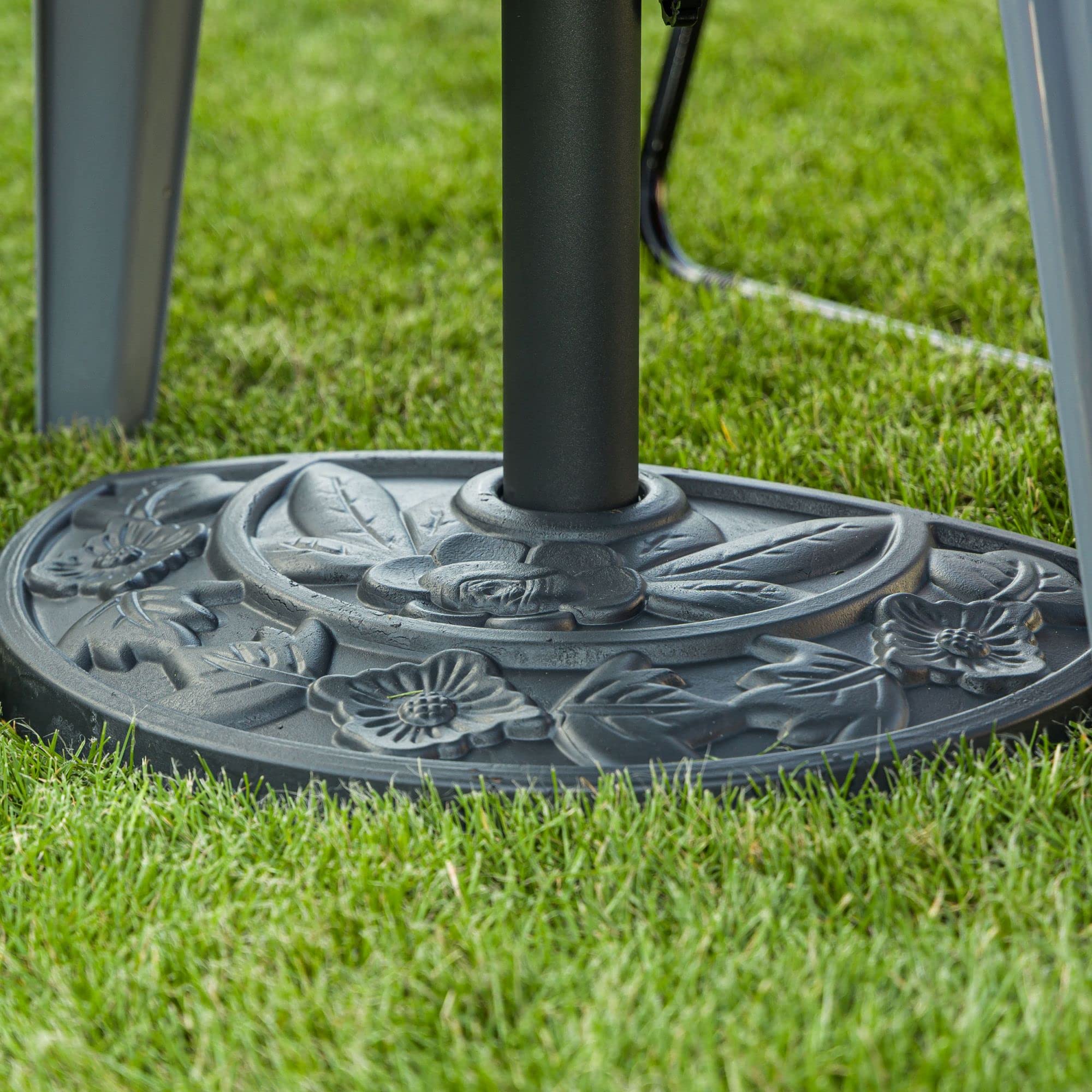 Stojak na parasole stojak na parasol przeciwsłoneczny szary stojak z betonu, półokrągły 50 cm do ogrodu, na taras, średnica trzonka do 60 mm, betonowy parasol przeciwsłoneczny, flaga, stojak na maszt