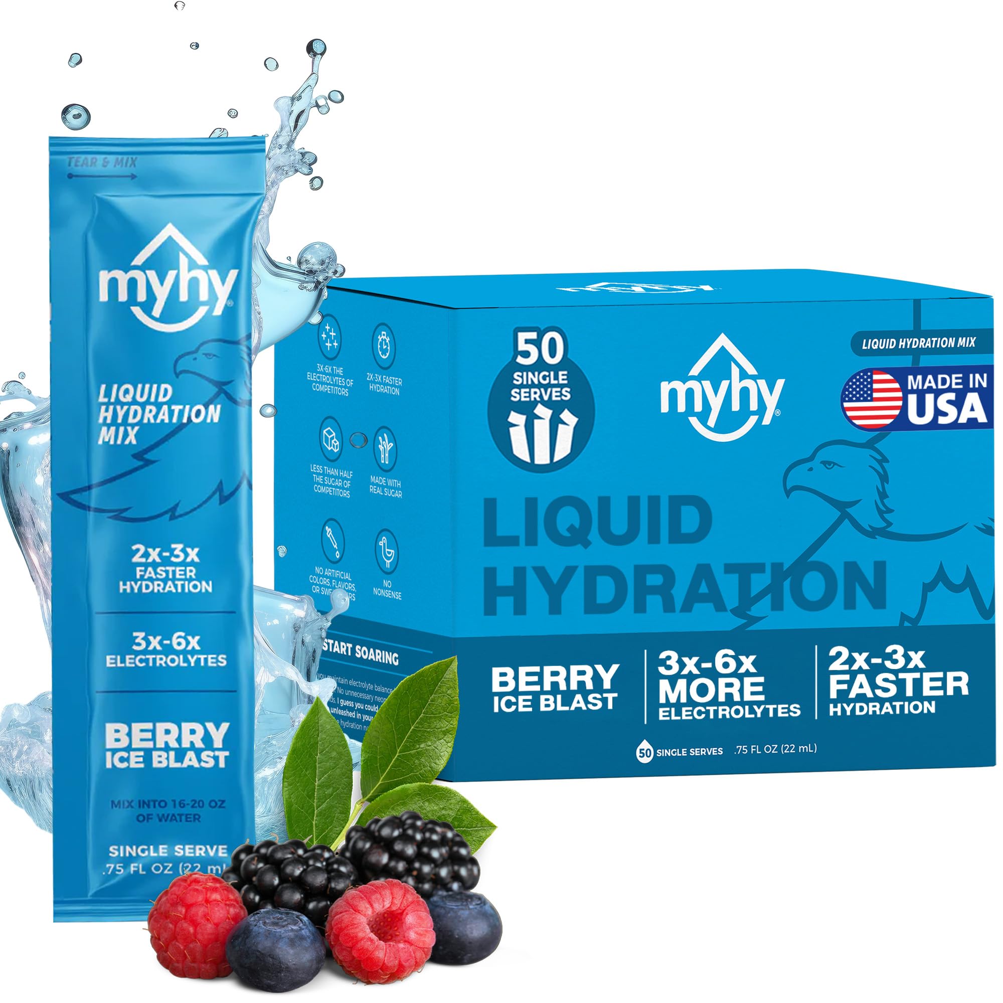 MyHy Liquid Hydration Packets - Electrolytes Hydration Packets for Pregnant Women, Electrolytes Daily Liquid Mix for Adults & Kids, Travel, Fitness,