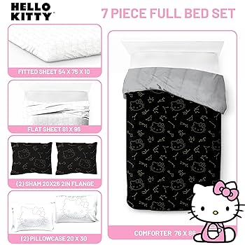Amazon.com: Jay Franco Hello Kitty Stars Full Comforter Set