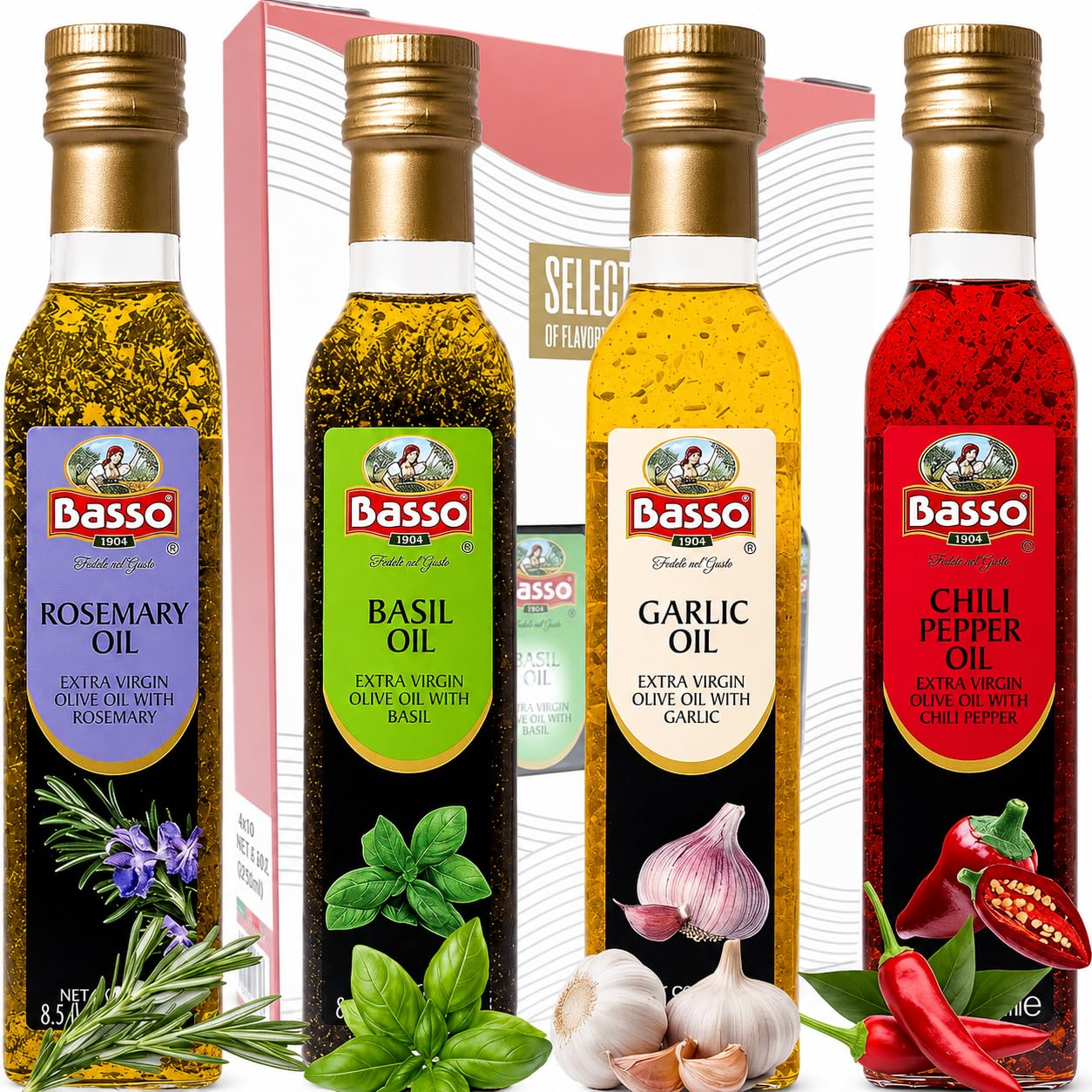 Amazon.com : BASSO 1904 - Infused Extra Virgin Olive Oil Gift Box