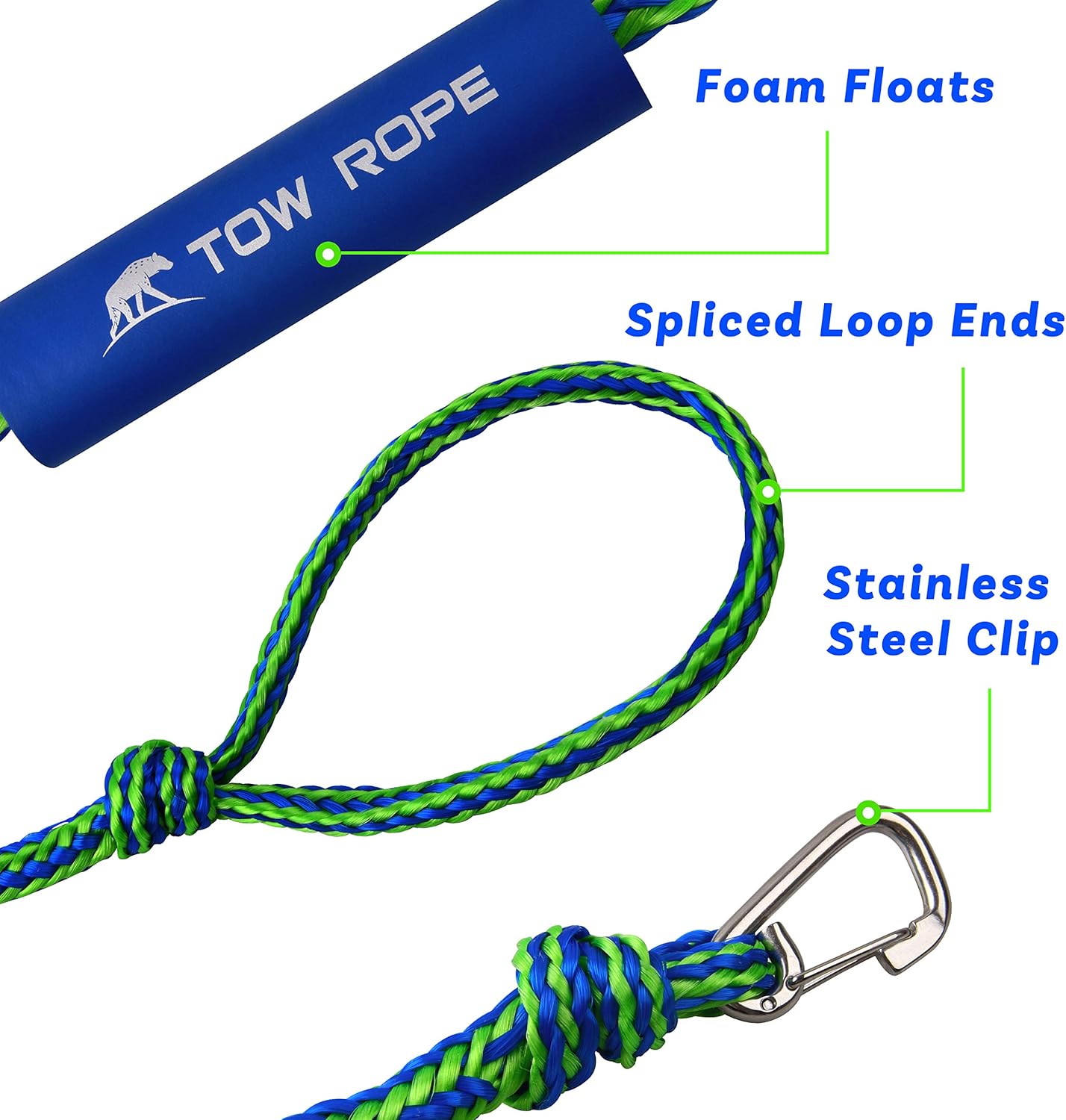 PWC Dock Lines Mooring Rope Dock Lines with Foam Float for Jet Ski, Personal Watercraft, Kayak, SeaDoo, Boat, Pontoon Docking Line Boat Rope 7FT 10FT 14FT