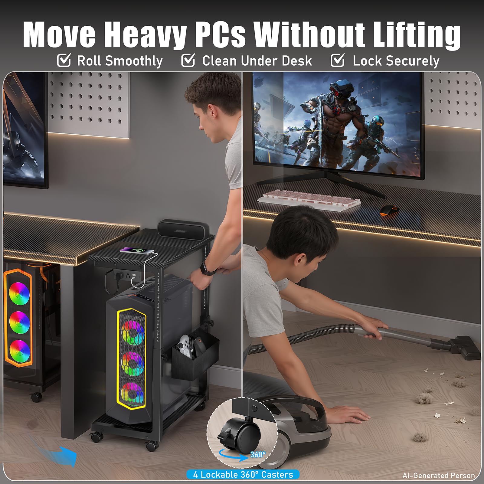 Sedegn Verstellbarer Computer-Turmständer - 46-80 cm - für einfachen