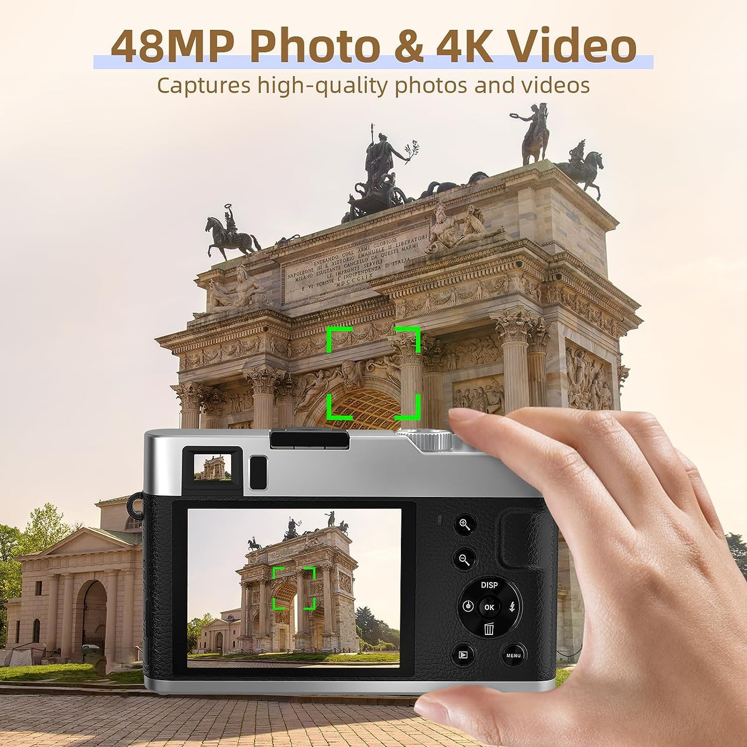 Amazon | 4K デジタルカメラケース付き 48MP YouTube Vlogカメラ 写真 