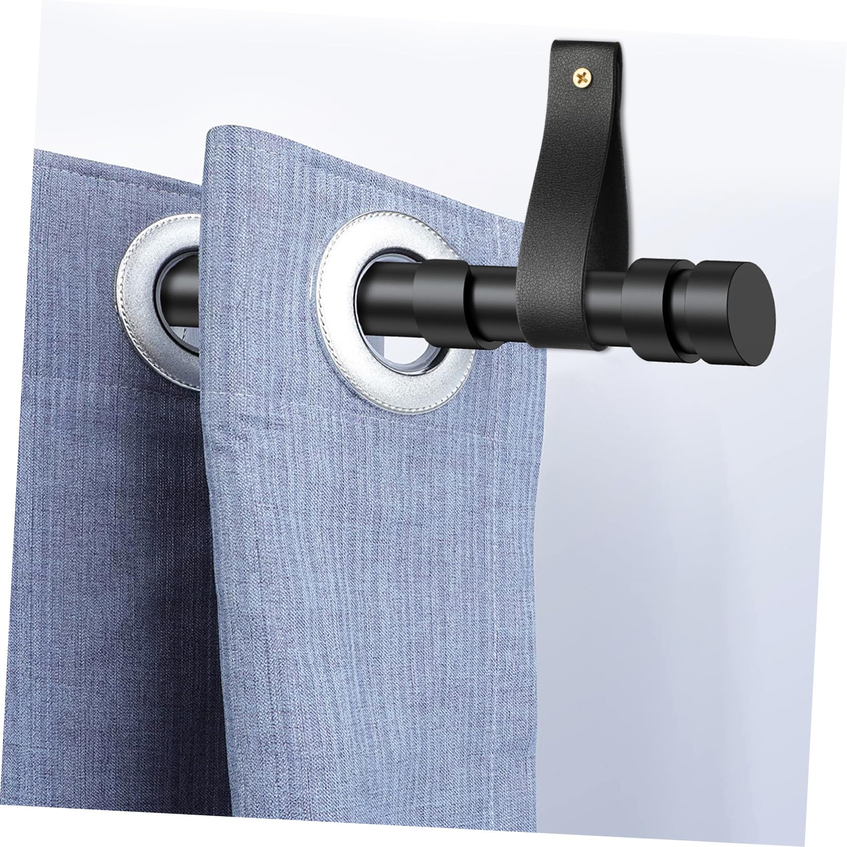iplusmile 4 Pièces Crochets Muraux en Cuir pour Tringles à Rideaux, Design Monté au Mur, Installation Facile, Adaptés pour Salle de Bain Cuisine, Style Bohème, Dimensions 4.72x0.98x0.79