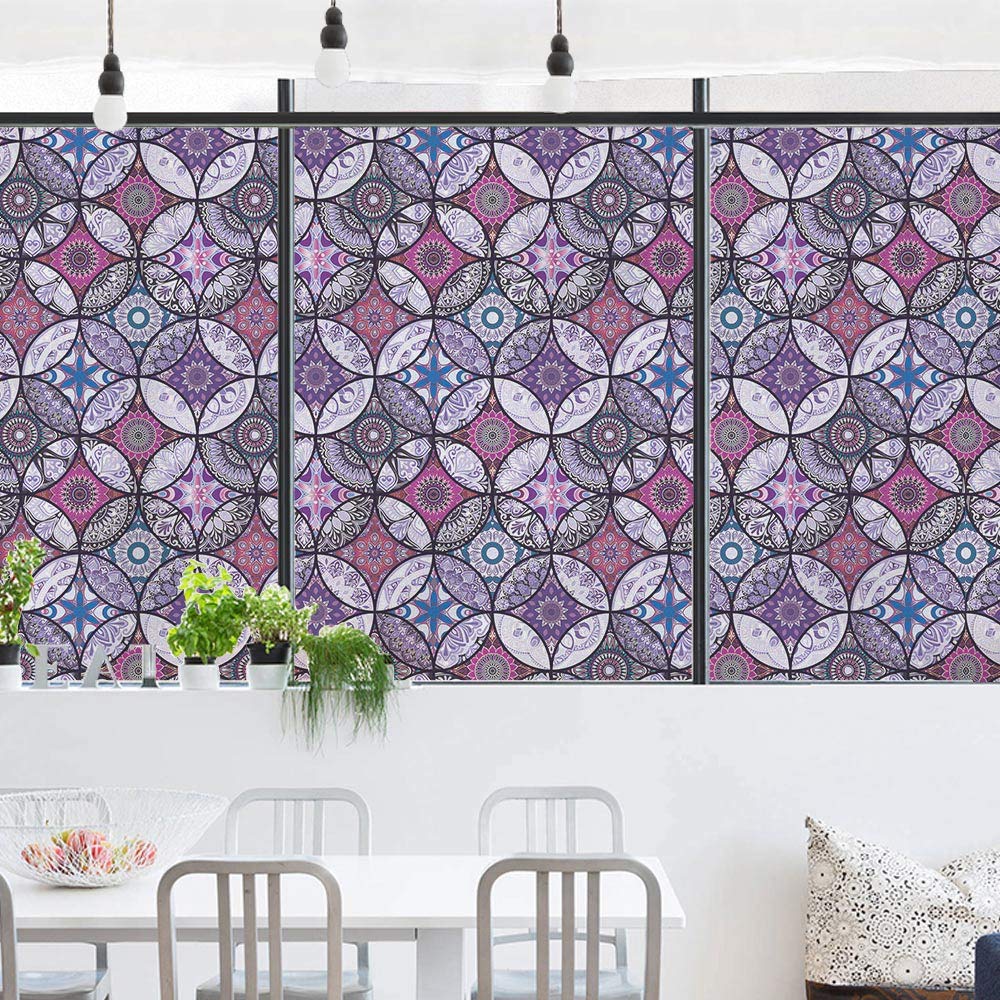 Dktie, Raamfolie, privacy-vinylfolie, niet-klevend, glas-in-lood raamfolie, voor badkamer, douchedeur, warmteregeling, anti-uv, 44,5 x 200 cm, zwart