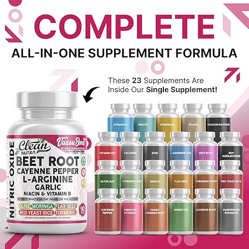 Miniatura 2 de Clean Nutra VascuBoost - Suplemento de raíz de remolacha, pimienta de cayena, L-arginina, ajo e hibisco  Fórmula de apoyo de circulación todo en uno