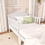 Dream On Me Sydney Lit pour tout-petit en blanc, certifié Greenguard Gold, JPMA Certifié, conception de plancher basse à, finition non toxique, rails de sécurité, en bois de pin