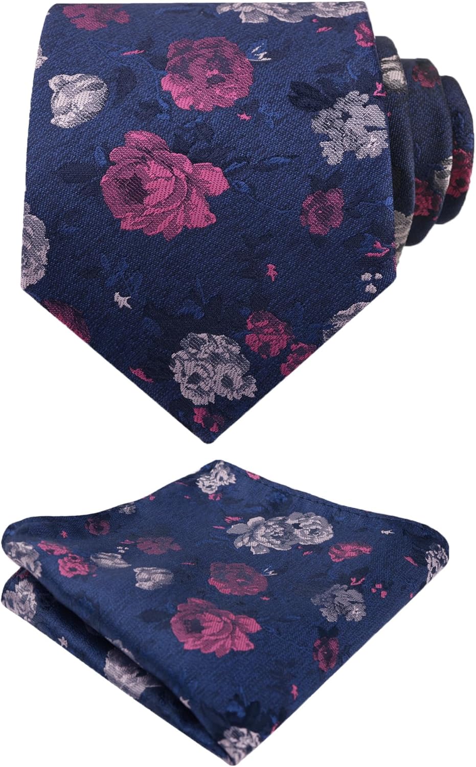 Alizeal Mens 3.15'' Colorful Flower Pattern and handkerchief Necktie Set