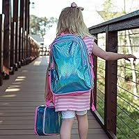 Vista 9 de Wildkin Paquete de mochila para niños de 15 pulgadas con bolsa de almuerzo (escamas de sirena)