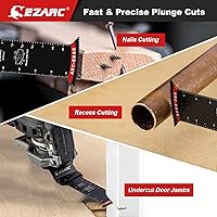 Vista 6 de EZARC Hojas de sierra oscilantes extralargas – 5 cuchillas multiherramienta bimetálicas con borde de arco, corte preciso para madera con clavos