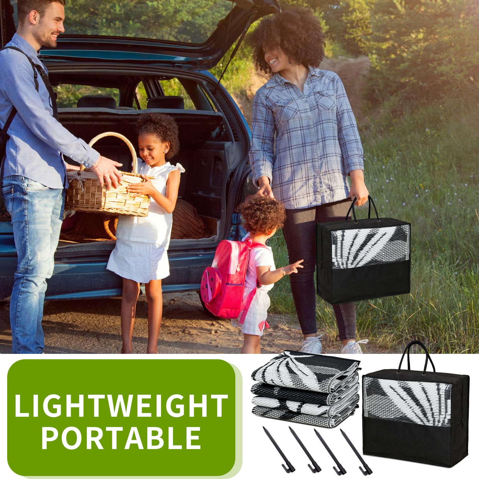 YONILE Waterproof Outdoor Rug 120x180cm, Reversible Plastic Straw Camping Carpet, Area Rugs Mats for RV, Picnic, Backyard, Deck, Balcony, Porch, Beach