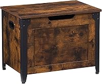 Vista 2 de GAOMON Baúl de almacenamiento, banco de almacenamiento con bisagra de seguridad, baúl de madera estilo granja para entrada, dormitorio, sala